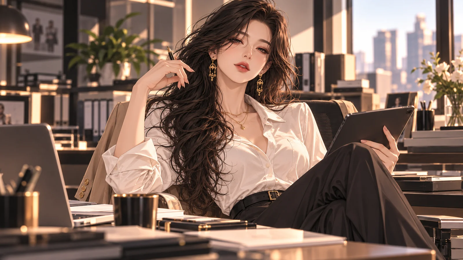 Shin Daeun at work at OR1GN Entertainment